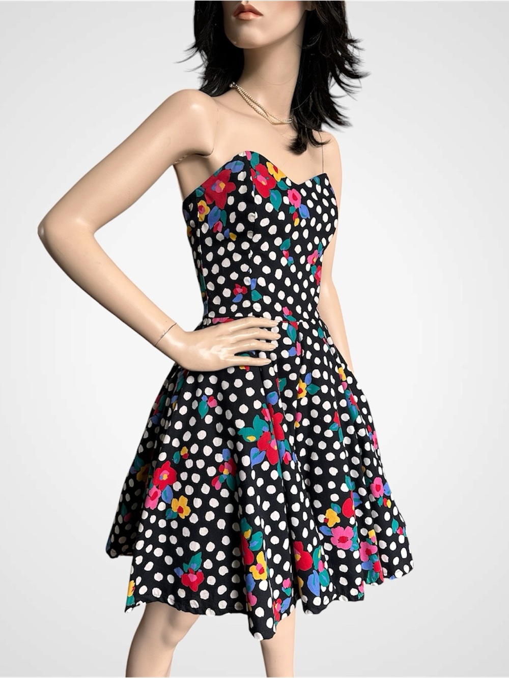 Vintage Le Chateau Polkadot Dress - Picture 6 of 9